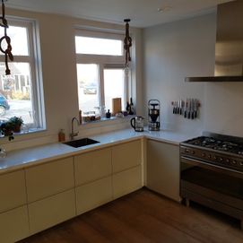 Keuken wit marmer aanrechtblad